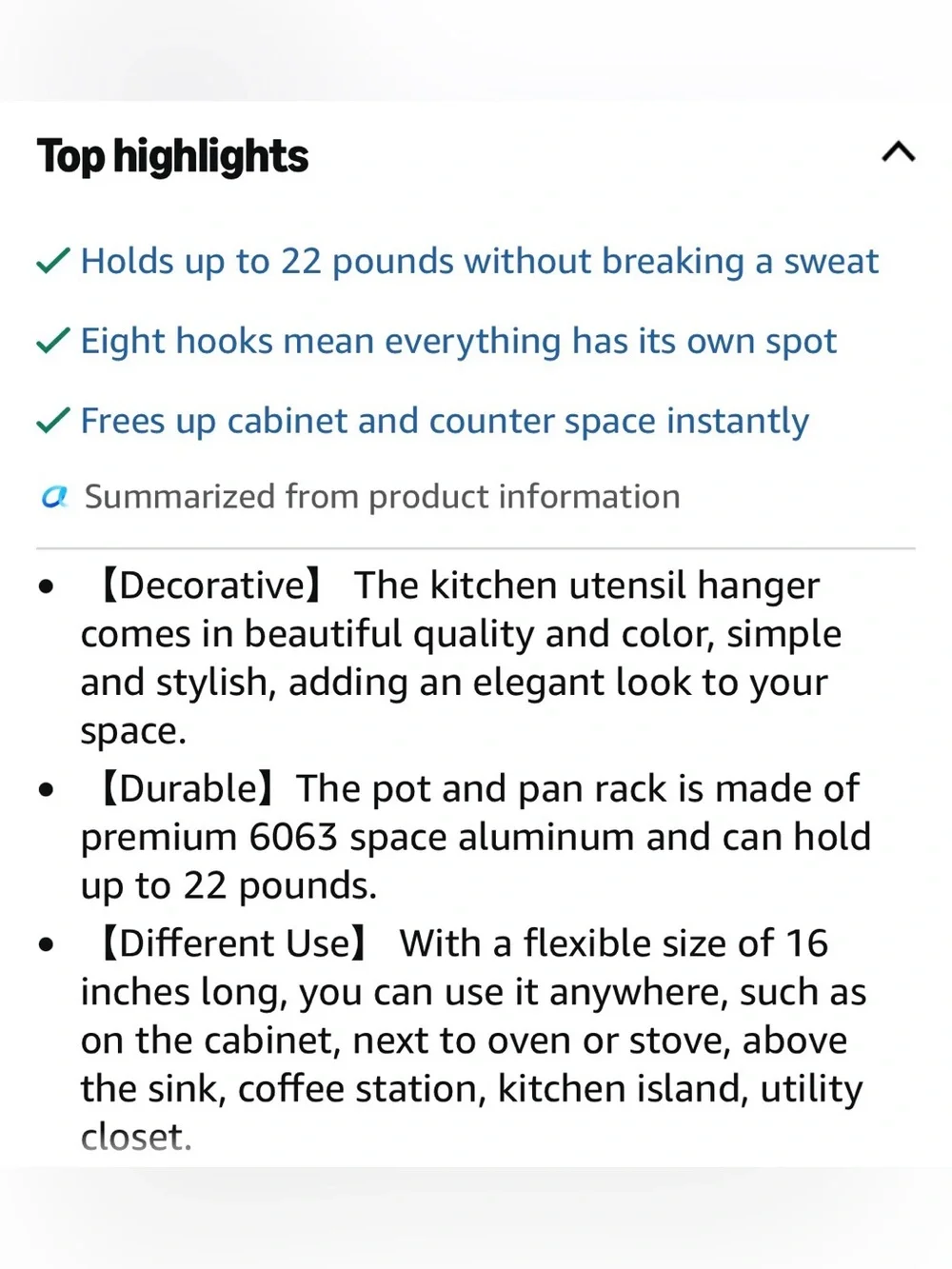 2-Pack Wall-Mounted Hook Rail Organizer in Light Copper Finish Hanging Storage